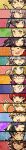  6+boys 6+girls ;o absurdres animal animal_on_shoulder beanie black_hair black_headwear blush brown_eyes brown_hair clenched_hand clenched_teeth close-up commentary_request danganronpa_(series) danganronpa_2:_goodbye_despair everyone face fat fat_man frown glasses green_background green_eyes grey_hair grin hair_ribbon hamster hanamura_teruteru hand_up hat highres hinata_hajime koizumi_mahiru komaeda_nagito kuzuryuu_fuyuhiko long_hair long_image messy_hair mioda_ibuki multicolored_hair multiple_boys multiple_girls nanami_chiaki nidai_nekomaru one_eye_closed open_mouth orange_background owari_akane pekoyama_peko pink_background pink_hair purple_background purple_scarf red_background red_hair red_scarf ribbon saionji_hiyoko scarf sharp_teeth short_hair smile sonia_nevermind souda_kazuichi tall_image tanaka_gandamu tearing_up teeth togami_byakuya_(danganronpa_2) tsumiki_mikan twintails upper_teeth white_ribbon yellow_eyes yuki_maru_(yukimaru_1) 