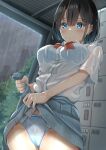  bra cameltoe pantsu see_through seifuku skirt_lift sunsun2812 wet wet_clothes 