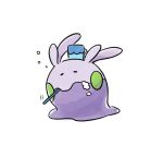  brushing_teeth closed_eyes closed_mouth cup foam full_body gen_6_pokemon goomy highres mug no_humans numera_goomy object_on_head on_head pokemon pokemon_(creature) simple_background solo toothbrush white_background 