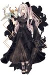  1girl bangs bare_shoulders black_bow black_dress bow commentary_request drag-on_dragoon drag-on_dragoon_3 dragon dress flower flower_over_eye hair_ornament hairpin highres holding holding_sword holding_weapon long_hair lunar_tear mikhail_(drag-on_dragoon) nier_(series) nier_reincarnation official_alternate_costume parted_lips red_eyes rolling_anco simple_background sword very_long_hair weapon white_background wide_sleeves zero_(drag-on_dragoon) 
