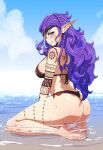  ass bikini eyepatch oppaihobby pointy_ears swimsuits tattoo 