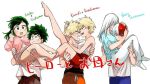  3boys 3girls bakugou_katsuki bakugou_mitsuki boku_no_hero_academia long_hair midoriya_inko midoriya_izuku mother_and_son multiple_boys multiple_girls tagme todoroki_rei todoroki_shouto younger 