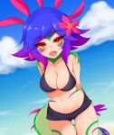  ayatori bikini_top league_of_legends monster_girl neeko swimsuits tail tattoo 