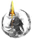 1boy armor crown dark_souls_iii highres holding holding_polearm holding_spear holding_weapon looking_at_viewer male_focus nameless_king polearm shimhaq solo souls_(series) spear weapon 