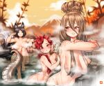  animal_ears aria_(crystalplanet00) bathing censored inumimi monster_girl naked onsen tagme tail 