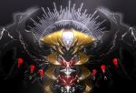  black_sclera body_markings colored_sclera commentary copyright_name gen_4_pokemon giratina glowing_markings highres iogi_(iogi_k) legendary_pokemon looking_at_viewer no_humans pokemon pokemon_(creature) red_eyes solo 