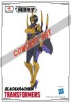  1girl ban!_(bansankan) beast_wars beast_wars:_transformers blackarachnia breasts character_name concept_art copyright_name flame_toys hasbro highres large_breasts mecha no_humans official_art open_hands predacon red_eyes smile solo transformers watermark white_background 
