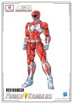  1boy clenched_hands copyright_name flame_toys hasbro helmet logo looking_ahead male_focus mighty_morphin_power_rangers official_art power_rangers red_ranger solo tokusatsu white_background 