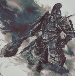  1boy armor breastplate facing_viewer faulds full_armor gauntlets havel_the_rock helmet highres holding holding_weapon male_focus pauldrons plume shimhaq shoulder_armor solo souls_(series) standing weapon 