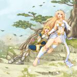  barefoot concept_art crossed_ankles crossed_legs feet forest highres janna janna_(league_of_legends) league_of_legends lux_(league_of_legends) nature sitting soles sphelon8565 star_guardian_(league_of_legends) star_guardian_janna thearchaiveus video_game 