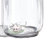  animal antennae brown_eyes bug danganronpa_(series) danganronpa_2:_goodbye_despair english_commentary glass_bottle grey_hair insect komaeda_nagito leaf lying messy_hair moth on_stomach pale_skin solo torn_wings wings yandr4hope 