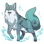  2014 ambiguous_gender canid canine canis feral mammal mofuaki simple_background solo water white_background wolf 