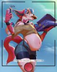  anthro belly big_belly bloated_belly bodbloat bottomwear bow_tie clothing cookie cyl_(bodbloat) eating eeveelution english_text exposed_belly food fur hi_res invalid_tag male navel nintendo overweight overweight_male phone_call pink_body pink_fur pok&eacute;mon pok&eacute;mon_(species) selfie shorts solo sylveon text unzipped_shorts video_games white_body white_fur 