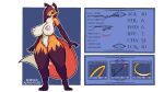  16:9 4_toes 5_fingers alpha_channel anthro big_breasts blue_eyes breasts canid canine feet female fingers flora_(kobold_adventure) fox genitals hanging_breasts hi_res inner_ear_fluff kobold_adventure mammal mature_female model_sheet nude pubes pussy quitetricky red_fox simple_background solo story story_in_description text thick_thighs toes tuft video_games widescreen 