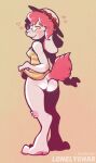  absurd_res anthro breasts butt clothed clothing digital_drawing_(artwork) digital_media_(artwork) dress female fur hair hi_res lagomorph leporid lonelycharart looking_at_viewer mammal nipples rabbit simple_background solo sundress 