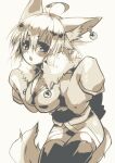  2013 animal_humanoid bell canid canid_humanoid canine canine_humanoid clothing ear_piercing ear_ring female fox_humanoid humanoid looking_at_viewer mammal mammal_humanoid mofuaki piercing simple_background standing white_background 