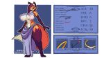  16:9 4_toes 5_fingers alpha_channel anthro big_breasts blue_eyes body_writing breasts canid canine english_text feet female fingers flora_(kobold_adventure) fox hi_res inner_ear_fluff kobold_adventure mammal mature_female model_sheet mostly_nude nipples quitetricky red_fox simple_background solo story story_in_description text thick_thighs toes tuft under_boob video_games widescreen 