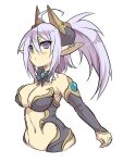  2015 3:4 blush elf female horn humanoid mofuaki navel not_furry purple_eyes simple_background solo white_background 