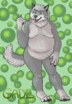  anthro braided_hair canid canine canis chubby_male feralcatalyst gade_(character) hair hi_res male mammal monodog_(artist) moobs overweight overweight_male solo wolf 