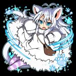  1:1 2017 animal_humanoid black_background blue_eyes blush cat_humanoid clothing cute_fangs felid felid_humanoid feline feline_humanoid female fur hair humanoid mammal mammal_humanoid mofuaki open_mouth simple_background smile solo white_body white_fur white_hair young 