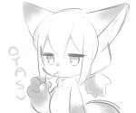  2017 6:5 ambiguous_gender anthro canid canine english_text fambro fox hi_res mammal mofuaki monochrome simple_background sketch solo text white_background 