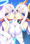  2016 blue_eyes clothing cute_fangs dyo ear_piercing ear_ring female halo horn humanoid looking_at_viewer mofuaki not_furry piercing smile winged_humanoid wings 