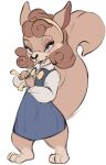  2021 anthro barefoot bedroom_eyes blush brown_body brown_fur buckteeth clothed clothing dress feet female fully_clothed fur mammal narrowed_eyes rodent sciurid seductive simple_background solo standing teeth tohupo tree_squirrel white_background 