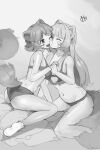  2021 2:3 animal_humanoid blush breasts butt clothing duo female female/female hair hawtmoon hi_res humanoid humanoid_on_humanoid inside kissing kneeling long_hair mammal mammal_humanoid monochrome one_eye_closed open_mouth pillow raphtalia rodent rodent_humanoid short_hair smile the_rising_of_the_shield_hero tree_squirrel_humanoid underwear wyndia_(the_rising_of_the_shield_hero) 