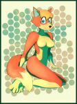  absurd_res animal_crossing anthro audie_(animal_crossing) beckerrino_(artist) breasts canid canine canis female fur hair hi_res mammal nintendo nude simple_background smile solo video_games wolf 
