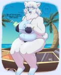  anthro beach belly big_breasts blue_eyes breasts car chubby_anthro chubby_female clothed clothing curvy_figure detailed_background female fluffy fur gold_(metal) gold_jewelry hair huge_breasts jewelry leila_(suger_phox) looking_at_viewer mammal multicolored_body multicolored_fur open_mouth outside overweight overweight_anthro overweight_female polar_bear sand seaside shaded sitting sky slightly_chubby solo suger_phox swimwear taller_female text thick_thighs two_tone_body two_tone_fur ursid ursine vehicle voluptuous water white_body white_fur wide_hips 