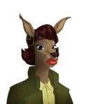  alpha_channel anthro clothing ear_piercing ear_ring female hair kangaroo lipstick macropod makeup mammal marsupial piercing solo unknown_artist 