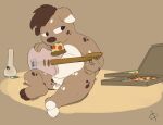  anthro balls bong domestic_pig doublepopsicle drugs food genitals guitar hi_res male mammal musical_instrument nude overweight overweight_male penis pizza plucked_string_instrument solo string_instrument suid suina sus_(pig) 