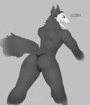  absurd_res andr0ch anthro blush bone butt canid canine clothing hi_res male mammal rear_view scp-1471 scp-1471-a scp_foundation simple_background skull skull_face skull_head solo spread_legs spreading standing text underwear 