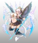  2016 cute_fangs feathered_wings feathers female gradient_background horn humanoid invalid_tag looking_at_viewer mofuaki not_furry open_mouth simple_background winged_humanoid wings 
