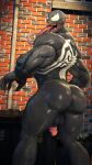  9:16 balls big_butt big_tongue billynr butt claws genitals hi_res humanoid looking_at_viewer male markings marvel muscular not_furry penis presenting presenting_hindquarters solo symbiote venom_(marvel) 