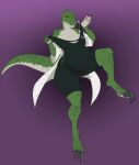  2020 amber_eyes anthro belly big_belly big_breasts black_claws bodysuit breasts burgess_shale_(lucidum) claws clothing coat curvy_figure dinosaur dromaeosaurid feet female green_body green_scales hi_res lab_coat one_leg_up pregnant pregnant_female pregoo pulling_clothing raised_leg reptile scales scalie simple_background sitting skinsuit solo talons theropod thick_thighs tight_clothing topwear velociraptor voluptuous wide_hips 