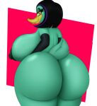  absurd_res anatid anseriform anthro avian big_breasts big_butt bird breasts butt capikeeta disney duck ducktales ducktales_(2017) feathers female green_body green_feathers hi_res huge_breasts huge_butt hyper hyper_breasts hyper_butt looking_at_viewer looking_back magica_de_spell solo thick_thighs 