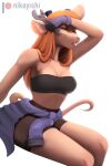  absurd_res anthro avoid_posting bandeau better_version_at_source blonde_hair bodily_fluids breasts chip_&#039;n_dale_rescue_rangers clothed clothing crop_top digital_media_(artwork) digital_painting_(artwork) disney eyewear female gadget_hackwrench goggles hair hi_res jacket_around_waist mammal mouse murid murine nikoyishi open_mouth patreon patreon_logo patreon_username rodent shirt simple_background sitting solo sweat tools topwear wrench 