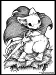  anthro black_and_white cloak cloak_only clothing fighting_pose fur looking_at_viewer male mammal melee_weapon monochrome mouse mouse_guard murid murine o-kemono pose rat rodent simple_background solo standing sword weapon white_background 