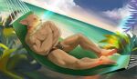  anthro basitin clothing general_armstrong hammock male muscular muscular_male pawpads sea solo swimming_trunks swimwear twokinds water webcomic 