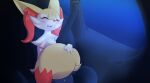  ambiguous_gender anthro black_body black_fur blush braixen canid canine car cheek_tuft chest_tuft facial_tuft fluffy fluffy_tail fox fur indarkwaters inner_ear_fluff inside mammal nintendo pok&eacute;mon pok&eacute;mon_(species) red_body red_fur relaxing sitting sleeping tuft vehicle video_games yellow_body yellow_fur 