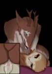  absurd_res anthro antlers asphyxiation avian bird black_sclera blush bodily_fluids choking cum cum_in_ass cum_inside dominant dominant_female duo female front_view genital_fluids hi_res horn lee_fumetsu looking_at_another looking_at_viewer looking_pleasured ludwig_ross male male/female owl rear_view sergal simple_background trans_(lore) trans_woman_(lore) victoria_hollythorns 