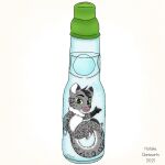  1:1 2021 anthro beverage bottle digital_drawing_(artwork) digital_media_(artwork) felid floating fur happy hatakeclarissarts leopard leopard_spots male mammal pantherine ramune simple_background snow_leopard soda_bottle solo spots swoops white_background 