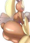  absurd_res anthro big_butt butt coodee female hi_res looking_at_viewer looking_back looking_back_at_viewer lopunny nintendo nude pok&eacute;mon pok&eacute;mon_(species) simple_background smile solo video_games white_background 