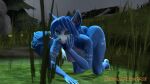  16:9 3d_(artwork) 3d_background anthro blue_body blue_fur blue_hair canid canine digital_media_(artwork) female forest forest_background fox fur green_eyes hair hi_res krystal looking_at_viewer mammal nature nature_background nintendo orangeflyingfox pinup plant pose solo source_filmmaker star_fox tree video_games white_body white_fur widescreen 