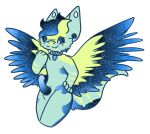  alpha_channel anthro chibi collar dragonbois erection fur furry genitals hair male mammal nude penis portrait simple_background smile solo space striped_body striped_fur stripes three-quarter_portrait transparent_background wings 