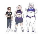  2019 4_fingers age_progression anthro big_breasts blackshirtboy blush body_size_growth boss_monster bottomwear bovid breast_growth breasts bulge camel_toe caprine clothing female fingers footwear gender_transformation growth hair hi_res high_heels horn human human_to_anthro male mammal mtf_transformation navel nipple_outline open_mouth pants rubber sequence shirt shoes short_hair shorts simple_background size_transformation slightly_chubby solo species_transformation standing surprise tf_into_fictional_character topwear toriel transformation undertale video_games weight_gain white_background 