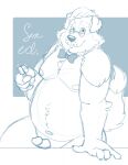  2019 anthro belly bernese_mountain_dog bow_tie bravo canid canine canis domestic_dog erection eyewear genitals glasses hi_res humanoid_genitalia humanoid_hands humanoid_penis male mammal molosser moobs mountain_dog navel nipples overweight overweight_male penis sketch solo swiss_mountain_dog 