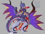  abygale_(buddyfight) anthro anus backsack balls butt claws daikuhiroshiama dragon feet future_card_buddyfight genitals horn looking_back male markings penis portal purple_body purple_wings red_eyes scalie simple_background solo spiked_tail spikes spikes_(anatomy) wings 