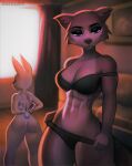  2021 abs anthro aozee athletic athletic_anthro athletic_female beastars bedroom_eyes blush bra breasts brown_body brown_fur butt canid canine canis cleavage clothed clothing digital_media_(artwork) domestic_rabbit duo dwarf_rabbit female fur haru_(beastars) hi_res juno_(beastars) lagomorph larger_female leporid looking_at_viewer mammal narrowed_eyes oryctolagus panties purple_eyes rabbit seductive shaded size_difference smaller_female thong underwear undressing white_body white_fur wolf 
